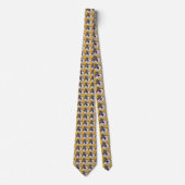 Dog Cartoon on Yellow Custom Necktie Krawatte (Vorderseite)