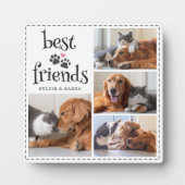 Dog Cat Best Friends Pawprints 4 Fotos Custom Fotoplatte (Vorderseite)