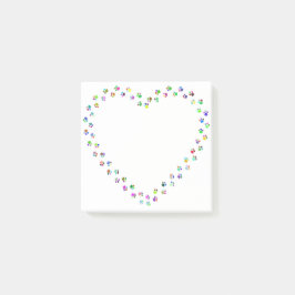 Dog Cat Heart Paw Prints Post-it Klebezettel
