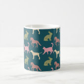 Dog Cat Horse Animal Silhouettes Pattern Kaffeetasse (Mittel)