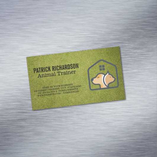 Dog Cat House Logo | Animal Services Magnetische Visitenkarte (Beispiel)