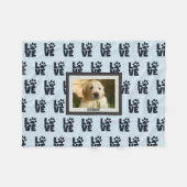 Dog Cat Liebe Paw Print Custom Foto Fleecedecke (Vorderseite (Horizontal))