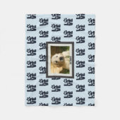 Dog Cat Liebe Paw Print Custom Foto Fleecedecke (Vorderseite)