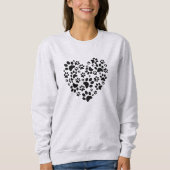 Dog Cat Paw Prints Heart Valentine's Day Love Sweatshirt (Vorderseite)