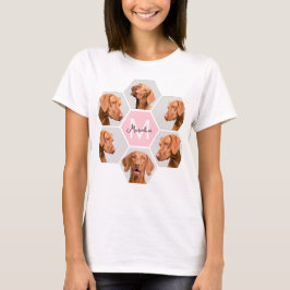 Dog Cat Pet Foto Collage Custom Monogram Name T-Shirt