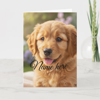 Dog cat pet name photo template simple minimal karte