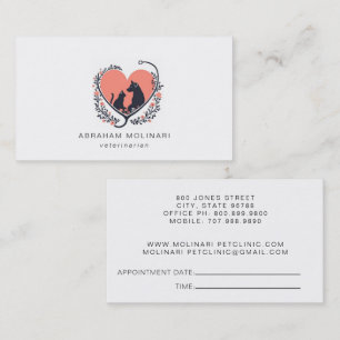 Dog Cat Stethoscope Logo Tierärztliche Ernennung Visitenkarte