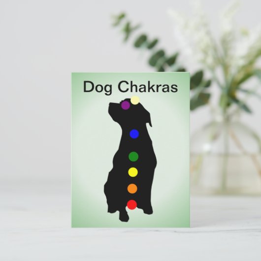 Dog Chakras Postkarte (Stehend Vorderseite)