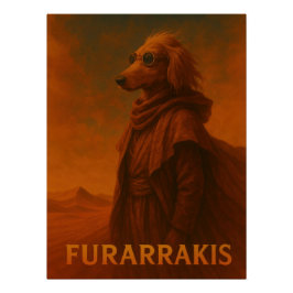 Dog Character in Desert Robes With Goggles - Dune Poster