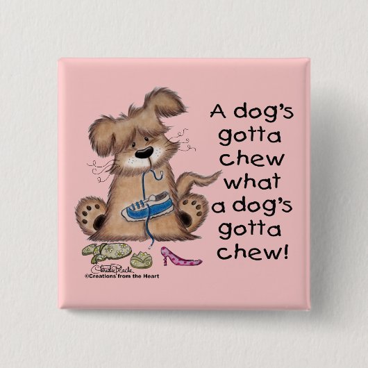 Dog Chews Shoes Button (Vorderseite)