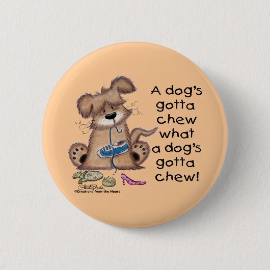 Dog Chews Shoes Button (Vorderseite)