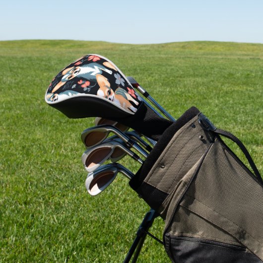Dog Chihuahua Floral Golf Headcover (In SItu)