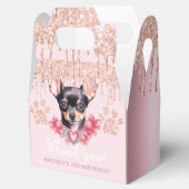 Dog Chihuahua mit Glitzer Geburtstag Geschenkschachtel (Geöffnet)