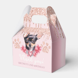 Dog Chihuahua mit Glitzer Geburtstag Geschenkschachtel