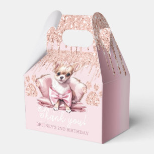 Dog Chihuahua mit Glitzer Geburtstag Geschenkschachtel