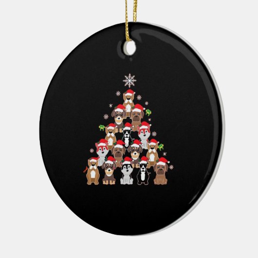 Dog Christmas Classic T-Shirt Keramik Ornament (Links)
