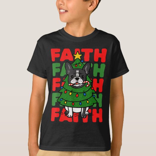 Dog Christmas Faith French Bulldog Puppy Family Gr T-Shirt (Vorderseite)