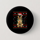 Dog Christmas, German Shepherd Christmas Lights Ug Button (Vorderseite)