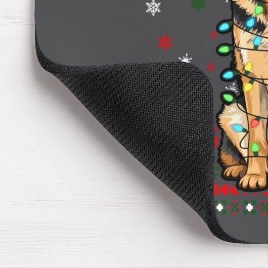 Dog Christmas, German Shepherd Christmas Lights Ug Mousepad (Ecke)