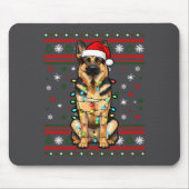Dog Christmas, German Shepherd Christmas Lights Ug Mousepad (Vorne)