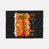 Dog Christmas Light Reindeer Santa Christmas Odle Fleecedecke (Vorderseite (Horizontal))