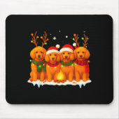 Dog Christmas Light Reindeer Santa Christmas Odle Mousepad (Vorne)