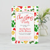 Dog Christmas Pawty Holiday Party Einladung (Stehend Vorderseite)