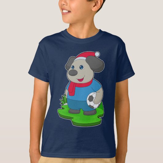 Dog Christmas Soccer T-Shirt (Vorderseite)
