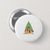 Dog Christmas Tree - Funny Christmas Button (Vorne & Hinten)
