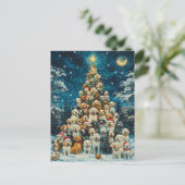 Dog Christmas Tree Postkarte (Stehend Vorderseite)