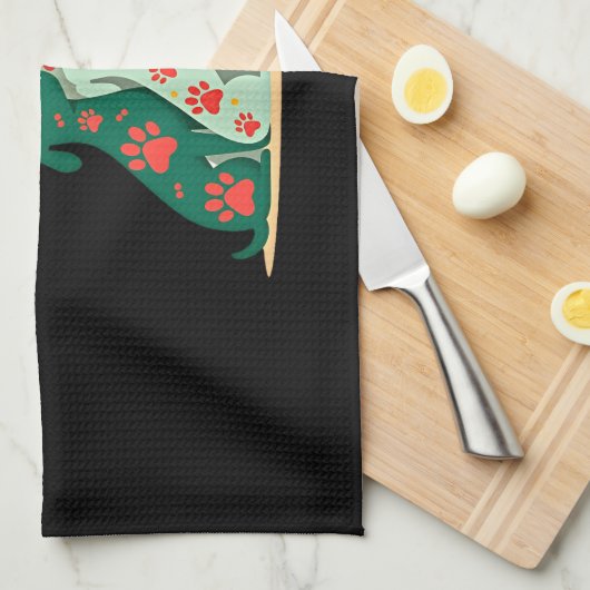 Dog Christmas Tree Shirt - Dog Christmas (3) Geschirrtuch (Viertel Falte)