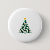 Dog Christmas Tree Shirt - Dog Christmas (4) Button (Vorderseite)