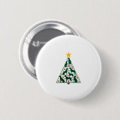 Dog Christmas Tree Shirt - Dog Christmas (4) Button (Vorne & Hinten)