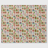 Dog Christmas Wrapping Paper Geschenkpapier (Flach)