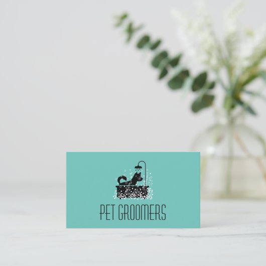 Dog Cleaner | Pet Groomer | Tierdienste Visitenkarte (Stehend Vorderseite)