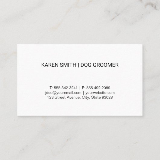 Dog Cleaner | Pet Groomer | Tierdienste Visitenkarte (Rückseite)