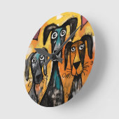 Dog Clock Runde Wanduhr (Winkel)