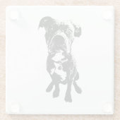 Dog Coaster – Sitting Dog Pose in Ink Linework Glasuntersetzer (Rückseite)