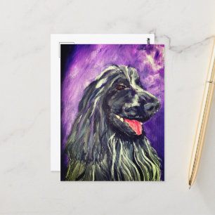 Dog Cocker Spanel Blue Roan bemalt Postkarte