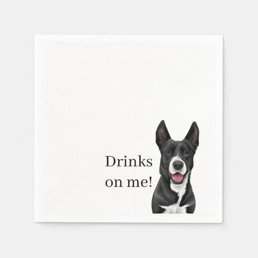 Dog Cocktail Napkin, Empfang Napkin, Hochzeit Serviette (Vorderseite)