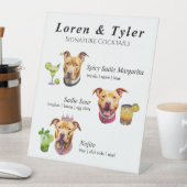 Dog Cocktail Wedding Drink Zeichen Sockelschild (In Situ)