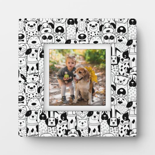 Dog Collage Frameless Foto Easel Back Fotoplatte (Vorderseite)