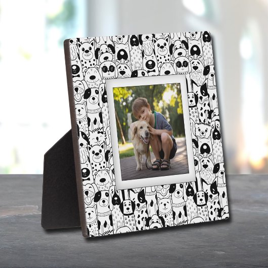 Dog Collage Frameless Foto Easel Back Fotoplatte
