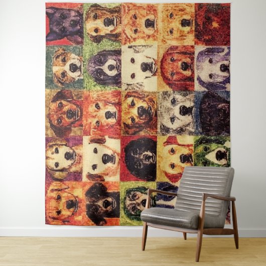 Dog Collage Tapestry Wandteppich (Beispiel)