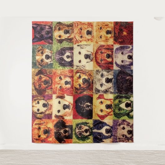 Dog Collage Tapestry Wandteppich (Vorderseite)