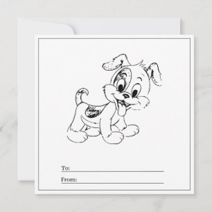Dog Coloring Page Kid Boy Card Happy Valentine's