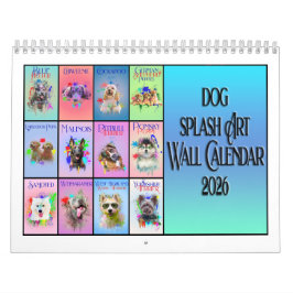 Dog Colourful Splash Art Wall Calendar 2026 Kalender