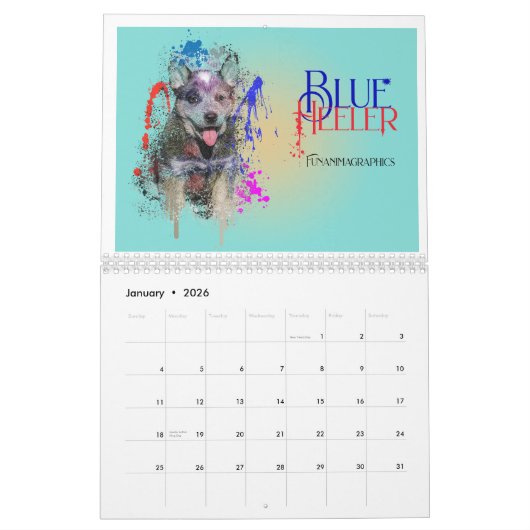 Dog Colourful Splash Art Wall Calendar 2026 Kalender (Jan 2026)