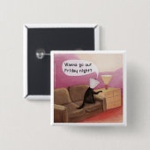 Dog Cone Verabreden Funny Cartoon Button (Vorne & Hinten)