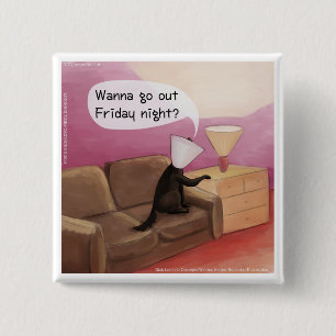 Dog Cone Verabreden Funny Cartoon Button